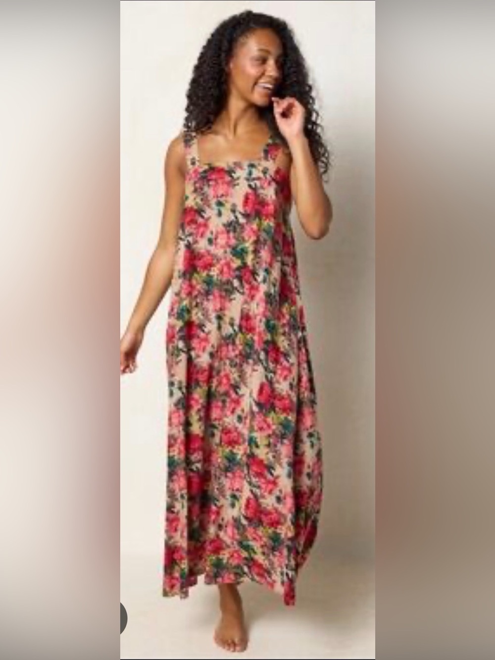 NATURAL LIFE Pink Floral Strapless Maxi Dress